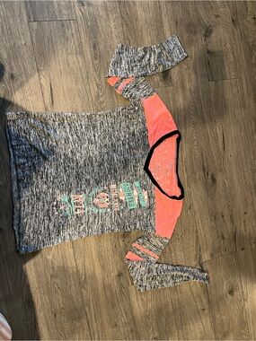 American Fighter Heather Gray and Coral Performance Long Sleeve
